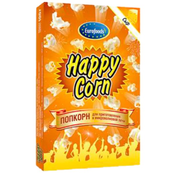 Попкорн "Happy Corn" со вкусом сыра для микроволновой печи 100г