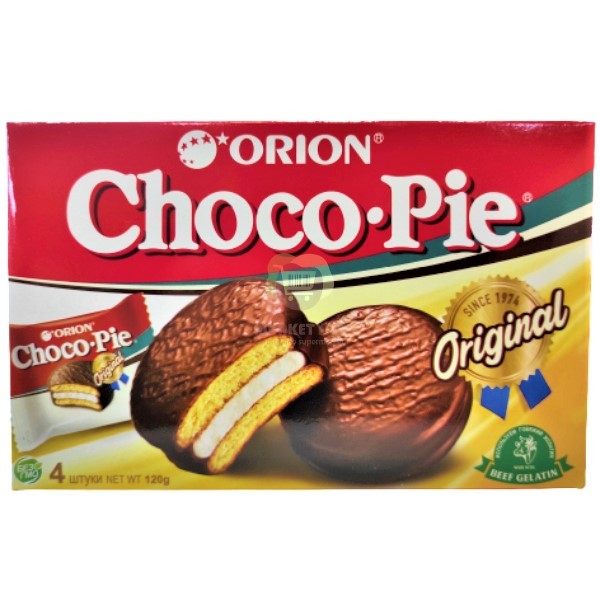 Թխվածքաբլիթ «Orion Choco Pie» շոկոլադապատ 4հ 120գ
