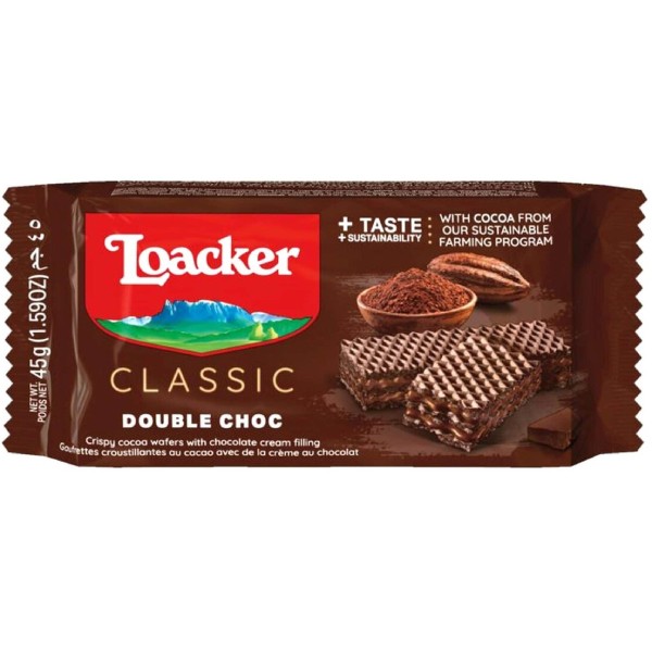 Wafer "Loacker" double chocolate 45g