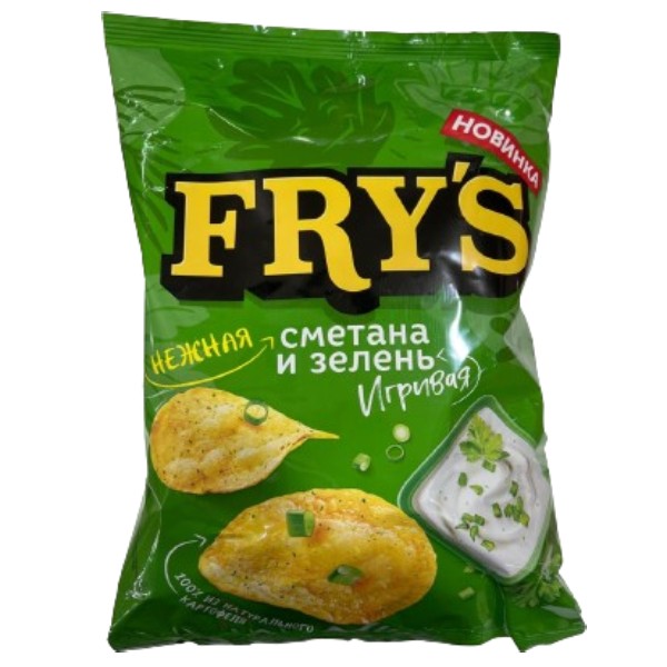 Չիփս կարտոֆիլի «Fry's» թթվասեր կանաչի 35գ