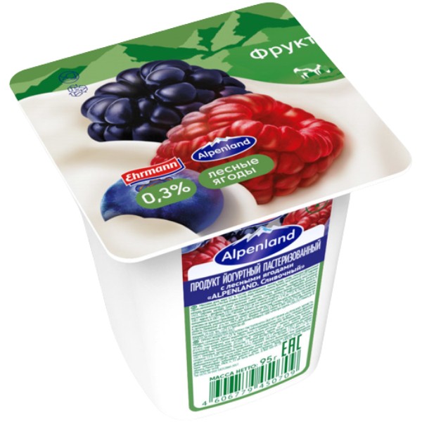 Yogurt "Ehrmann" Alpenland forest berries 0.3% 95g
