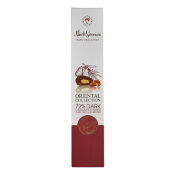 Chocolate candies set "Mark Sevouni" dates with almonds in 72% dark chocolate 120g