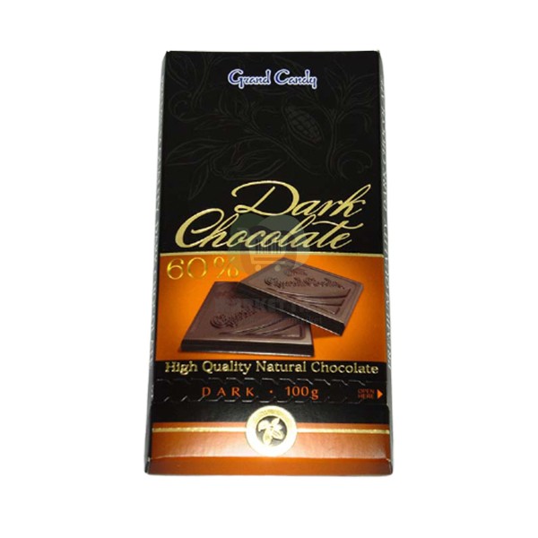 Շոկոլադե սալիկ «Grand Candy» սև շոկոլադ 60% 100գր