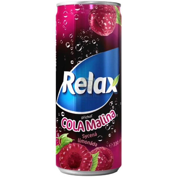 Освежающий газированный напиток "Relax" кола малина 0.33л