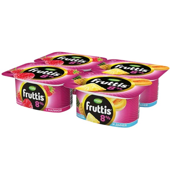 Йогурт "Fruttis" супер-экстра 8% малина ананас 115г