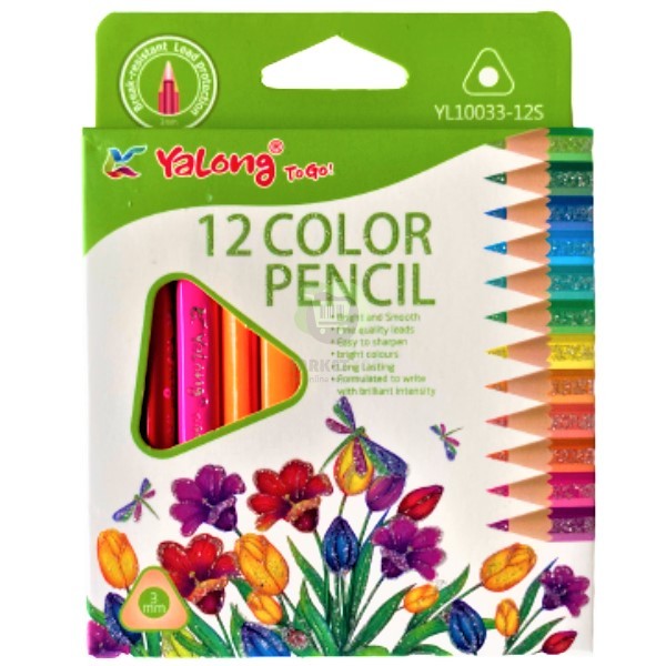 Գունավոր մատիտներ «Yalong» կանաչ 12 գույն