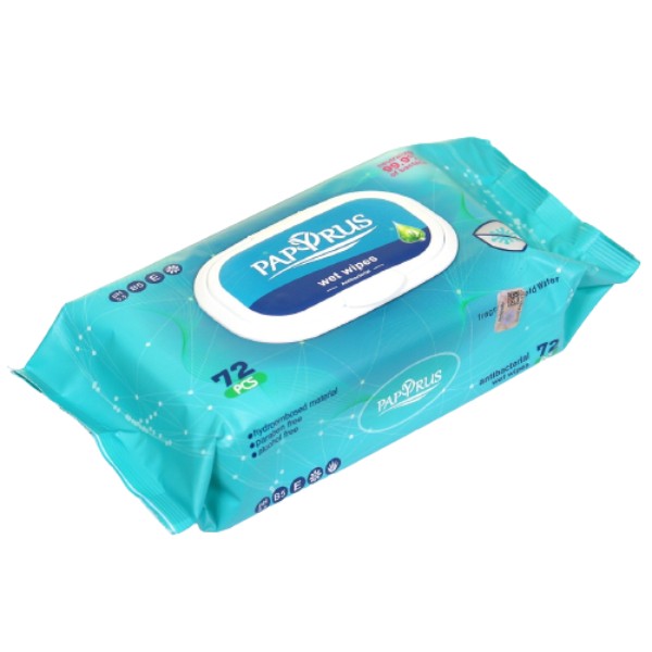 Wet antibacterial wipes "Papyrus" 72pcs