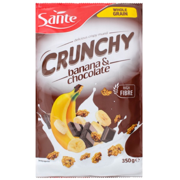 Мюсли "Sante" Crunchy банановые с шоколадом 350г