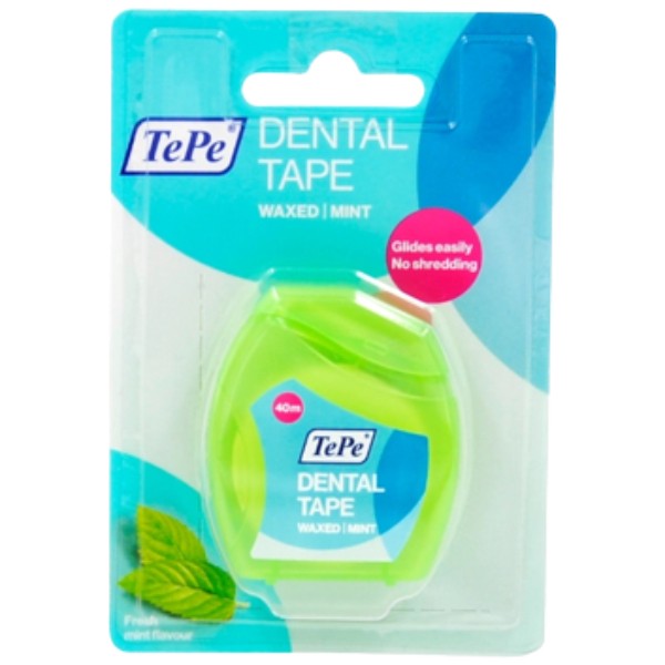 Dental tape "TePe" with natural beeswax and mint 40m 1pcs