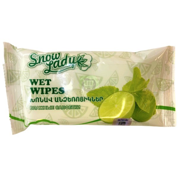 Wipes "Snow Lady" wet lime 15pcs