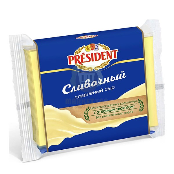 Processed cheese "President" cream 8 pcs. 150 gr.