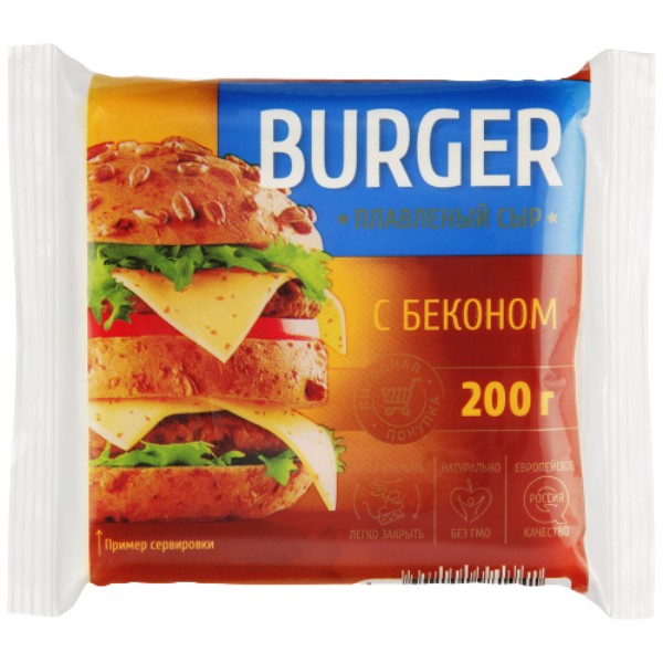 Сыр плавленный "Витако" Burger с беконом 8шт 200г