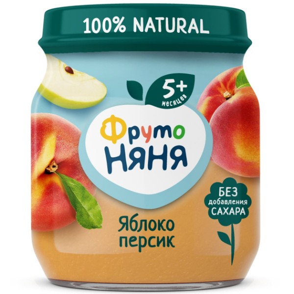 Baby puree "FrutoNyanya" apple and peach 100g