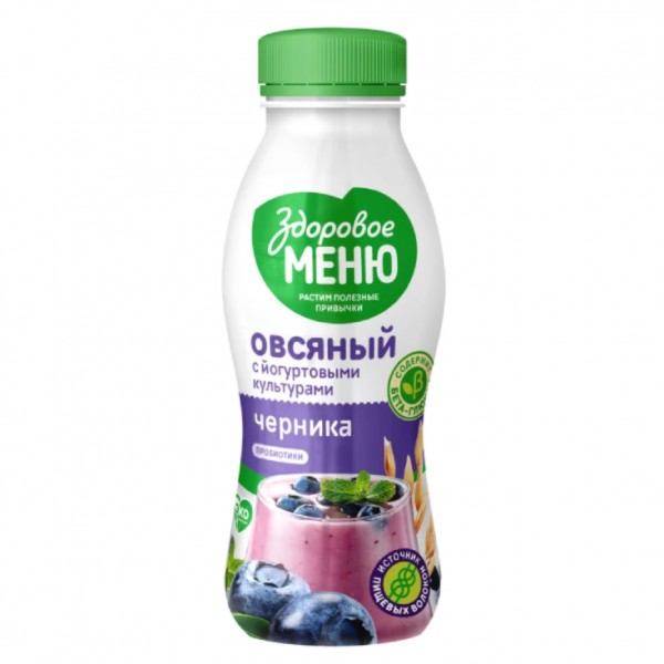 Yogurt "Zdarovoe Menu" blueberries and oats 250ml