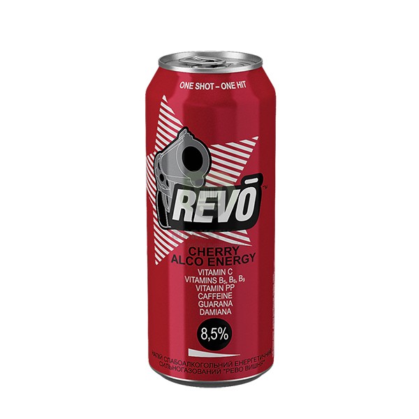 Energy drink "Revo" cherry low alcohol 8 5% 0 5l