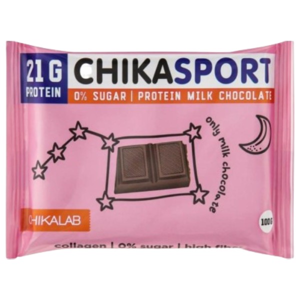 Шоколадная плитка "ChikaLab" протеиновая молочная 100г