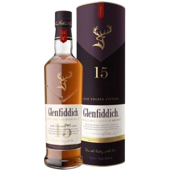 Виски "Glenfiddich" шотландский 15-и летней выдержки 40% 0.7л