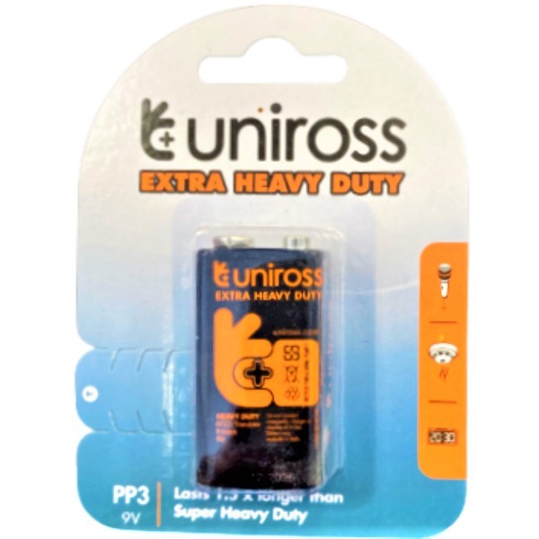 Батарейки "Uniross" Extra Heavy Duty PP3 9V 1шт