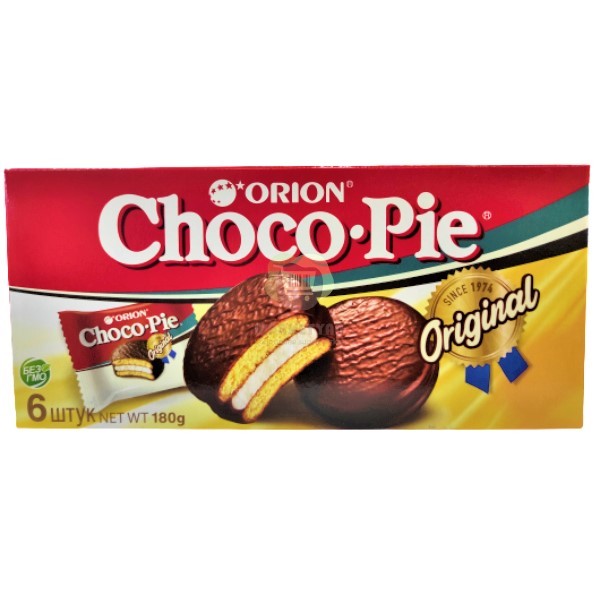 Թխվածքաբլիթ «Orion Choco Pie» շոկոլադապատ 6հ 180գ
