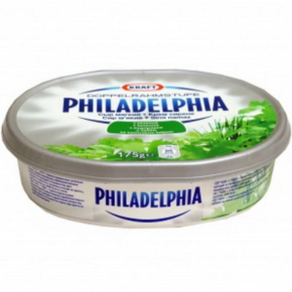 Հալած պանիր «Philadelphia» կանաչիով 175գ