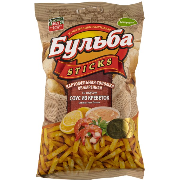 Chips "Belprodukt" Bulba potato sticks with flavored shrimp sauce 75g