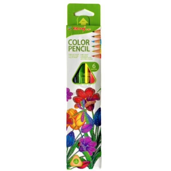Գունավոր մատիտներ «Yalong» կանաչ 6 գույն