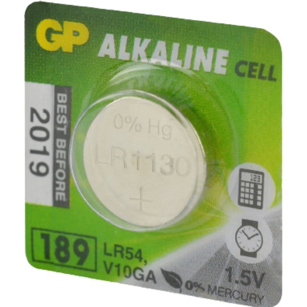 Батарейка "GP" Alkaline 186 LR54 1.5V 1шт