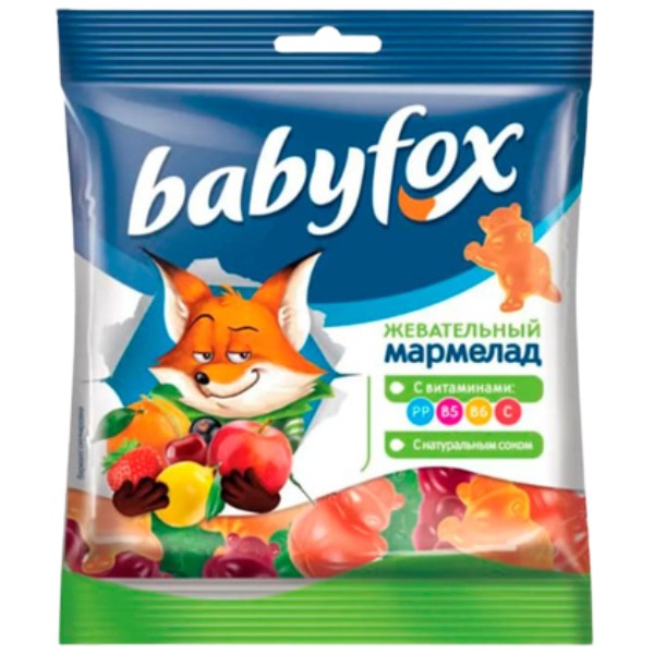 Ծամվող մարմելադ «Babyfox» Գետաձիեր 70գ