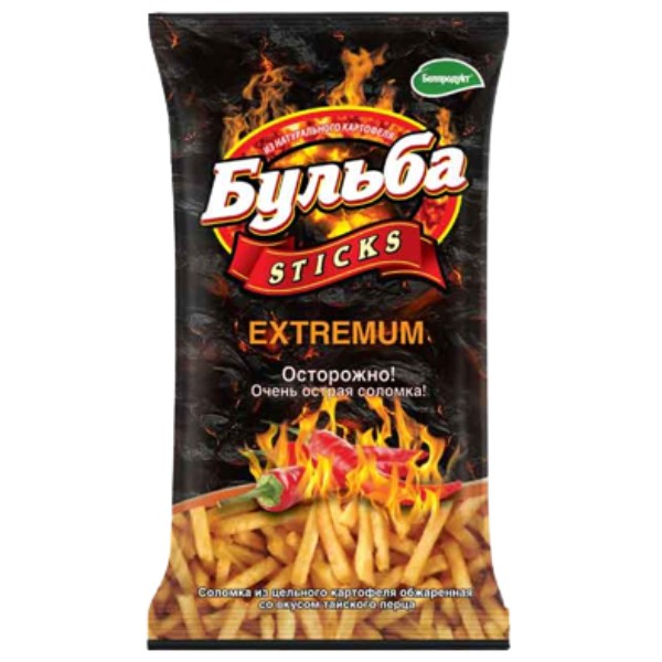 Chips "Belprodukt" Bulba Extremum potato sticks Thai pepper flavor 75g