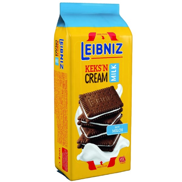 Печенье "Leibniz" шоколадное с молочной начинкой 190г