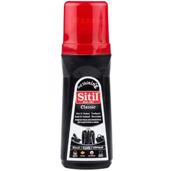 Cream paint liquid "Sitil" classic restorer for suede and nubuck black 100ml