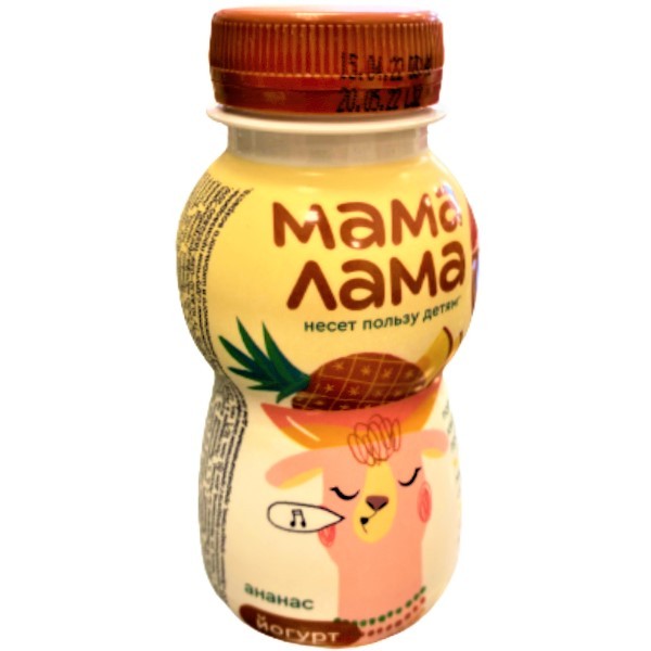Йогурт питьевой "Мама Лама" ананасовый 2.5% 200г