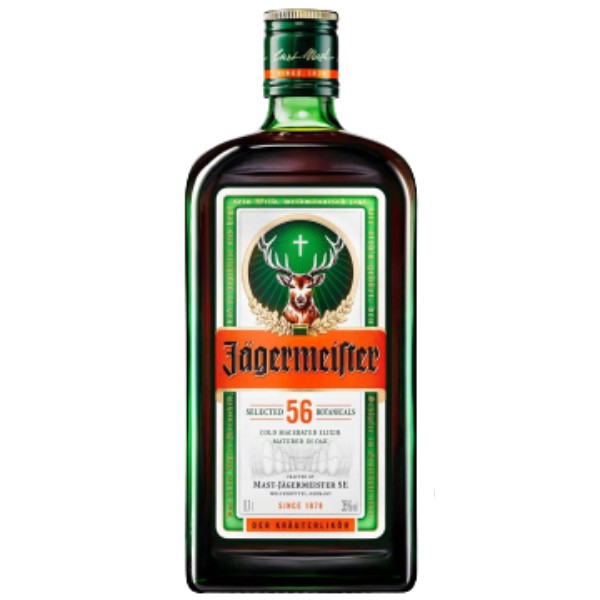 Ликер "Jägermeister" травяной изготовлен из 58 растительных ингредиентов 35% 0.35л