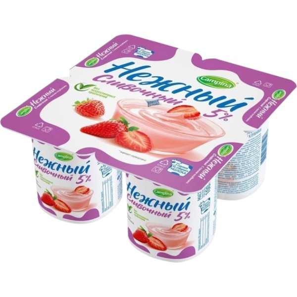 Yogurt "Nejniy" with starwberry juice 5% 100g