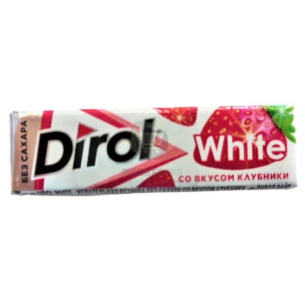Chewing gum "Dirol" strawberry white