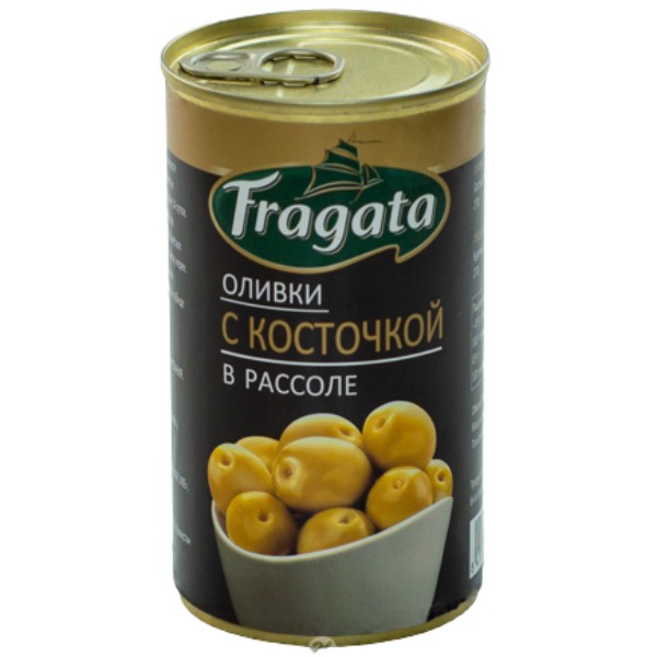 Маслины "Fragata" с косточкой ж/б 350г