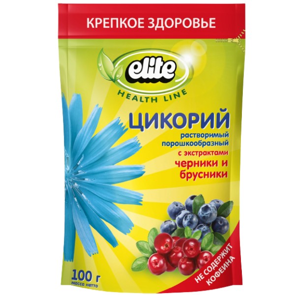 Soluble chicory "Elite" with extracts of blueberries and lingonberries 100g