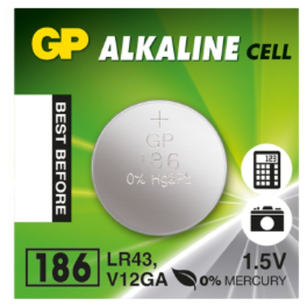 Батарейка "GP" Alkaline 186 LR43 1.5V 1шт