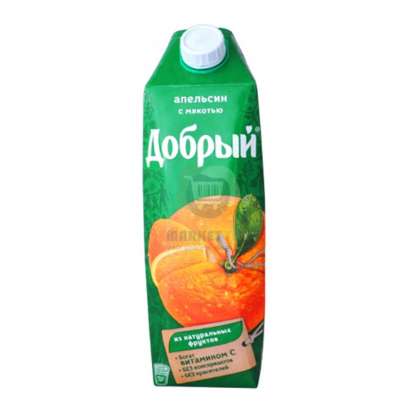 Сок "Добрый" апельсиновый нектар 1л