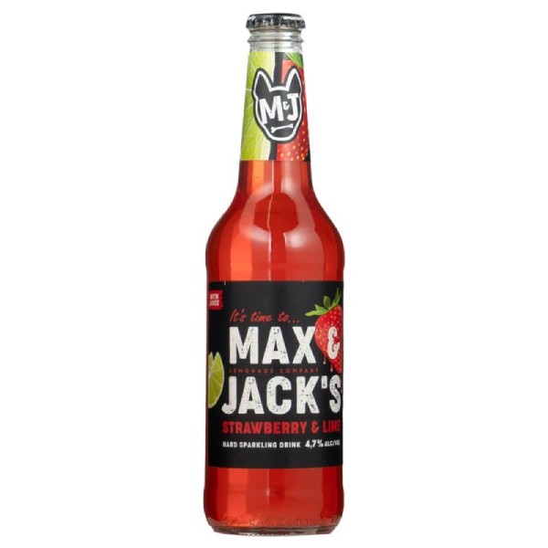 Beer based on "Mac and Jaсk" with lemon and strawberry flavors in a glass bottle 0.4l