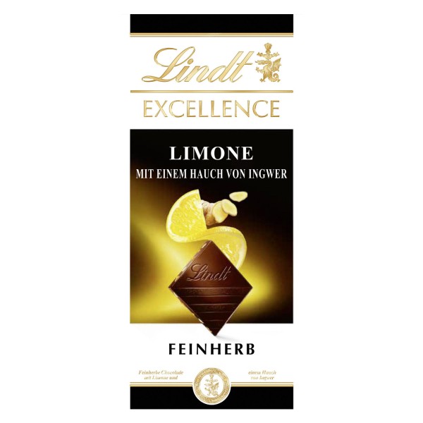 Chocolate bar "Lindt Excellence" dark chocolate with lemon and ginger flavor 100g