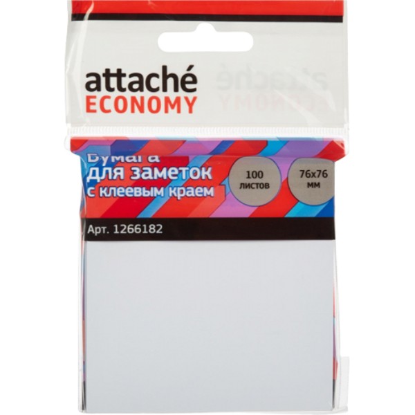 Stickers "Attache" Economy white with adhesive edge 76x76mm 100l