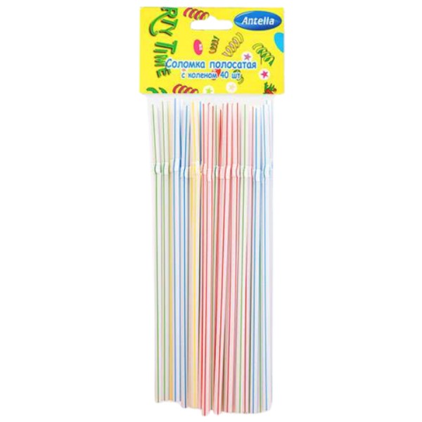 Straws for cocktail "Antella" striped 40pcs