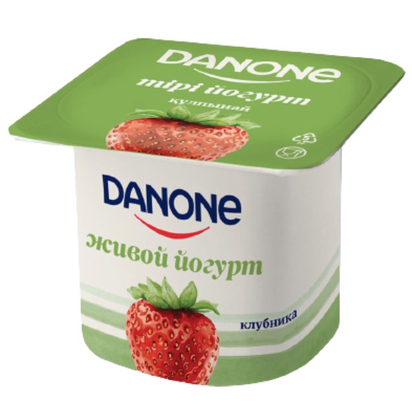 Йогурт "Danone" 2.5% с клубникой 120г