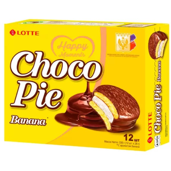 Cookies Lotte "Chocolate Pie" banana 336g 12 pcs