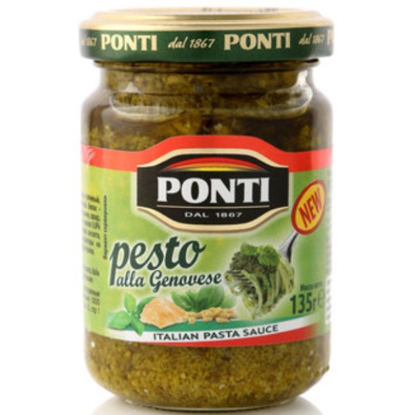 Соусы соус песто "Ponti Pesto" генуэзский 135г в стеклянной банке