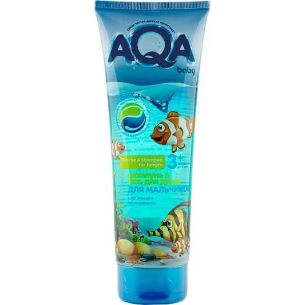 Shampoo and shower gel “AQA Baby Kids” for boys with minerals 250ml