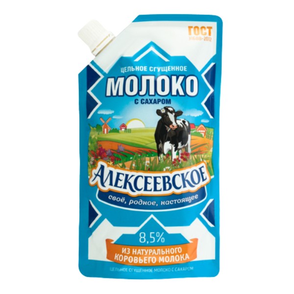 Condensed milk "Alekseevskoe" with sugar 8.5% 270g
