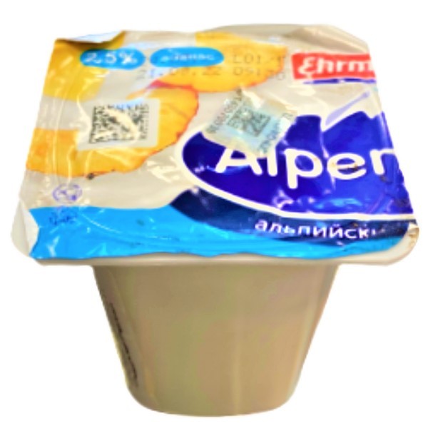 Yogurt product "Ehrmann" Alpenland pineapple nectarine orange 2.5% 95g