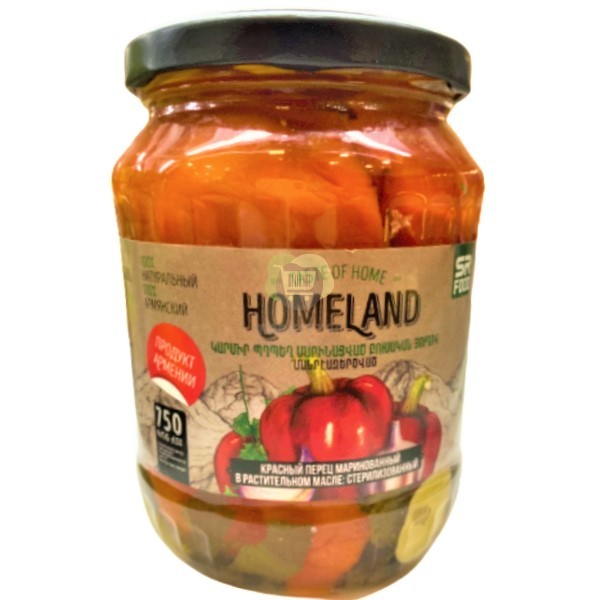 Red pepper "Homeland" marinated in vegetable oil sterilized 750g